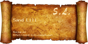 Sand Lili névjegykártya